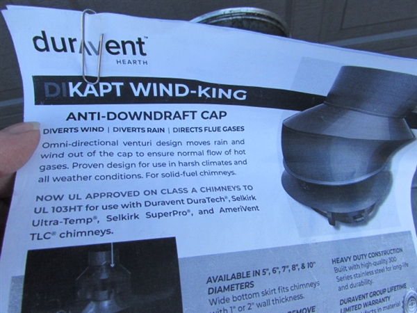 6 DIKAPT ANTI-DOWNDRAFT CHIMNEY CAP
