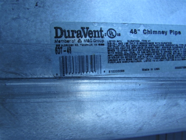 48 DURAVENT CHIMNEY PIPE