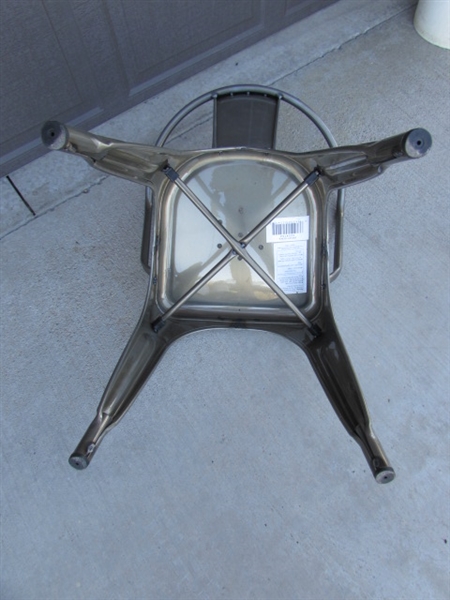 METAL CHAIR & VINTAGE 3-TIER ROLLING CART