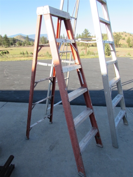 6' FIBERGLASS & 10' ALUMINUM A-FRAME LADDERS