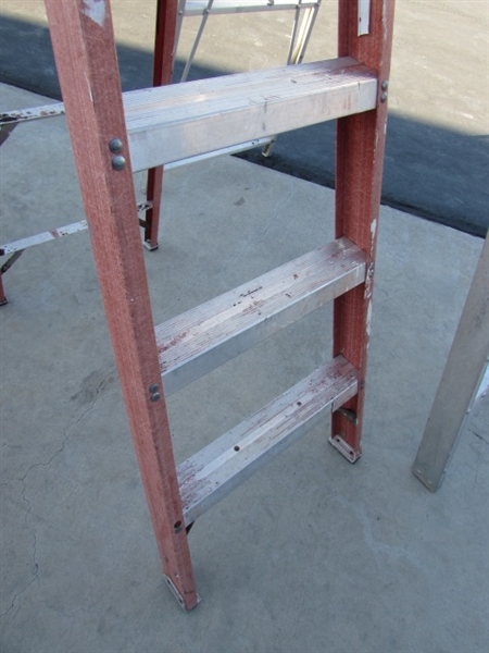 6' FIBERGLASS & 10' ALUMINUM A-FRAME LADDERS