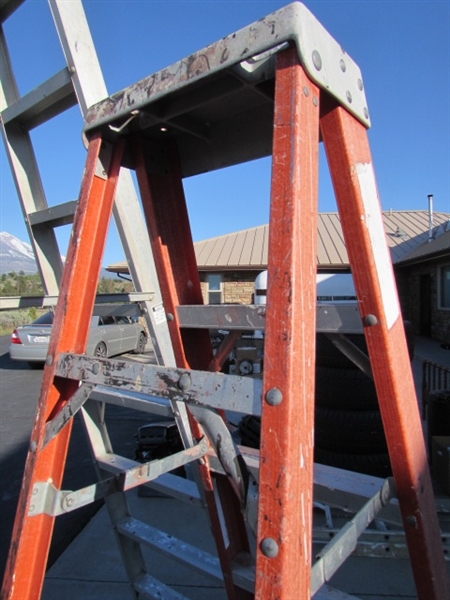 6' FIBERGLASS & 10' ALUMINUM A-FRAME LADDERS