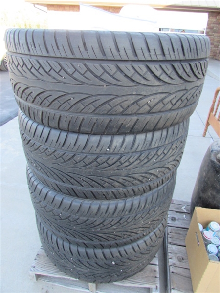 SET OF TIRES & WHEELS - TIRES ARE 295/35R24