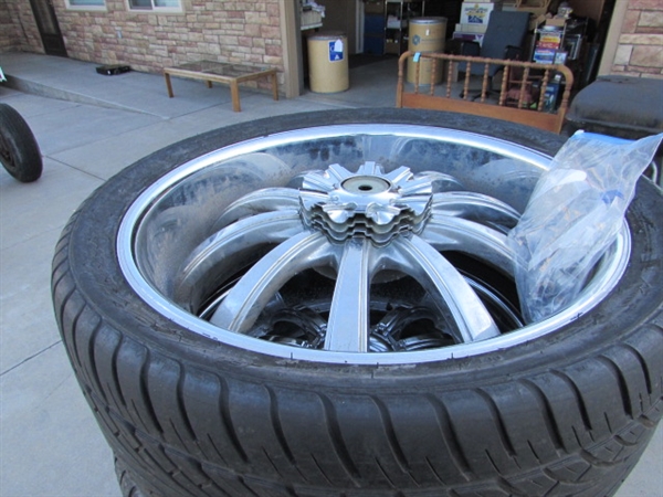 SET OF TIRES & WHEELS - TIRES ARE 295/35R24