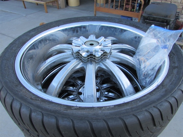 SET OF TIRES & WHEELS - TIRES ARE 295/35R24