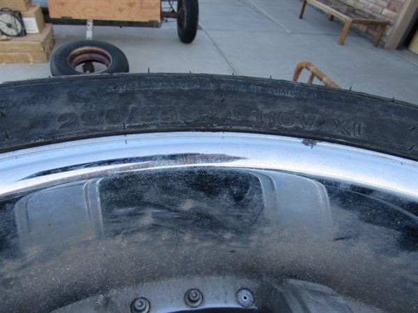 SET OF TIRES & WHEELS - TIRES ARE 295/35R24