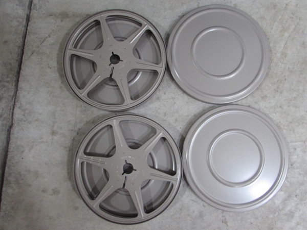 DA-LITE PROJECTOR SCREEN & KODAK SUPER 8 INSTAMATIC M50 PROJECTOR & FILM REELS