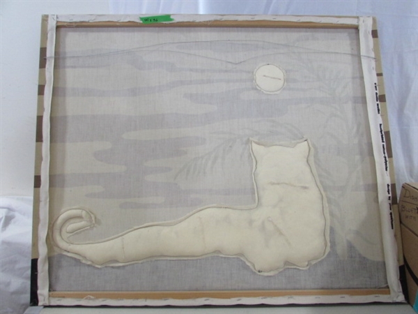 LARGE CLOTH TIGER WALL ART & BIG CAT COLLECTOR PLATES