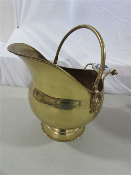 BRASS & COPPER SPITOON & BRASS POTS & KEY KEEPER