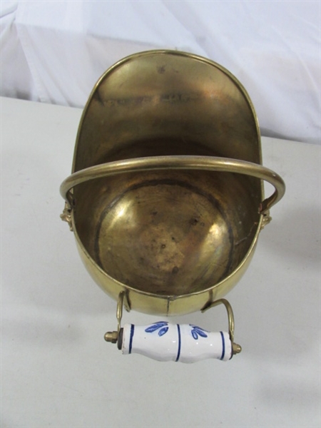 BRASS & COPPER SPITOON & BRASS POTS & KEY KEEPER