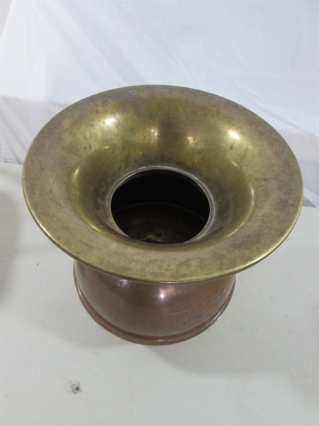BRASS & COPPER SPITOON & BRASS POTS & KEY KEEPER