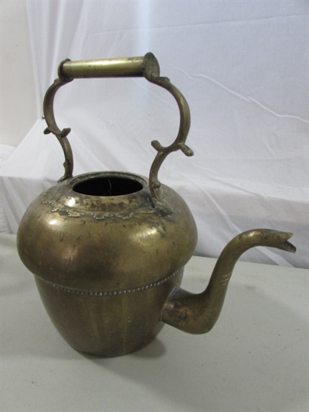 BRASS & COPPER SPITOON & BRASS POTS & KEY KEEPER