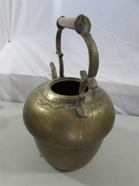 BRASS & COPPER SPITOON & BRASS POTS & KEY KEEPER