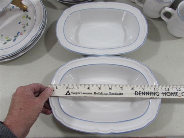 59 PIECE FLORAL EXPRESSIONS STONEWARE DINNERWARE