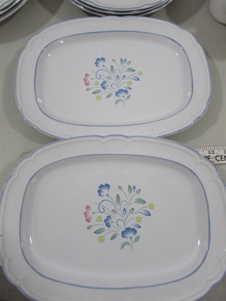 59 PIECE FLORAL EXPRESSIONS STONEWARE DINNERWARE