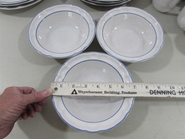59 PIECE FLORAL EXPRESSIONS STONEWARE DINNERWARE