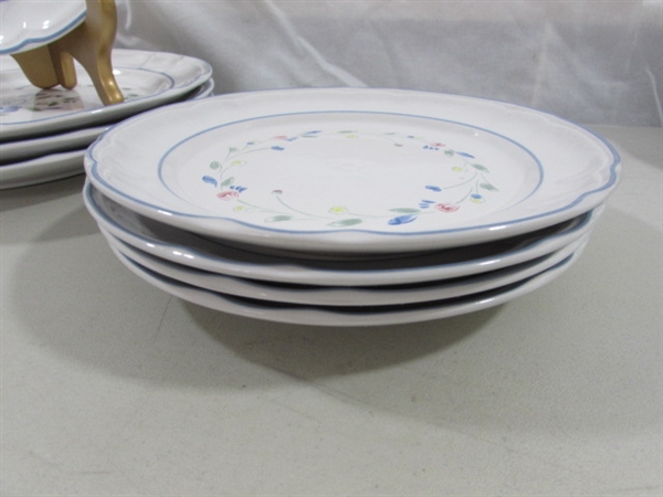 59 PIECE FLORAL EXPRESSIONS STONEWARE DINNERWARE