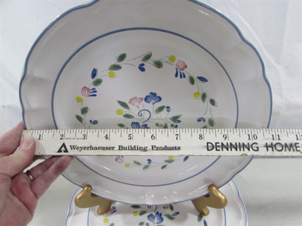 59 PIECE FLORAL EXPRESSIONS STONEWARE DINNERWARE