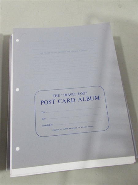 LARGE COLLECTION OF POSTCARDS & POSTCARD ALBUMS W/EXTRA PAGES