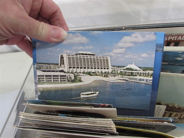 LARGE COLLECTION OF POSTCARDS & POSTCARD ALBUMS W/EXTRA PAGES