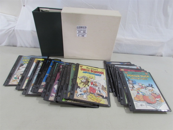 VINTAGE DONALD DUCK ADVENTURES COMICS #35-48 & UNCLE SCROOGE #1-22 W/STORAGE BINDER