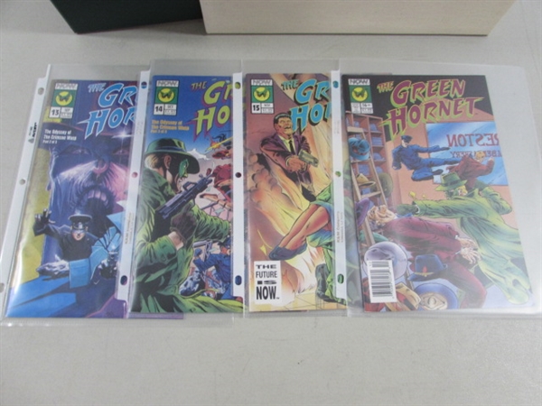 VINTAGE GREEN HORNET COMIC BOOKS + VARIOUS TRADING CARDS W/STORAGE BINDER
