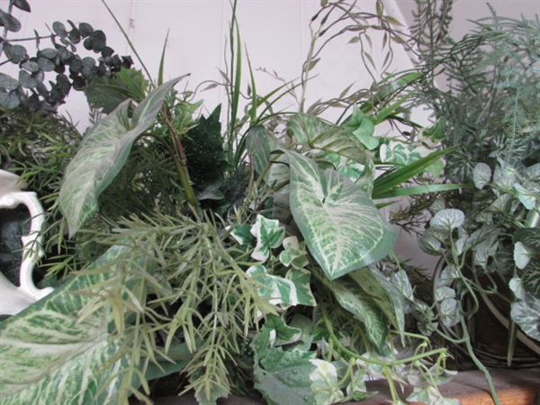 WHITE VASE & DECORATIVE FOLIAGE