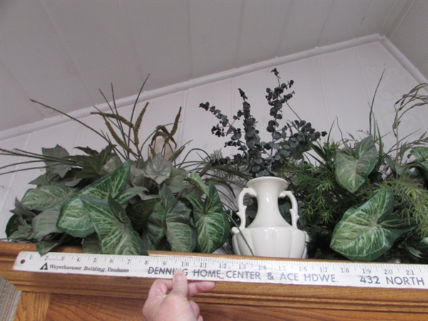 WHITE VASE & DECORATIVE FOLIAGE