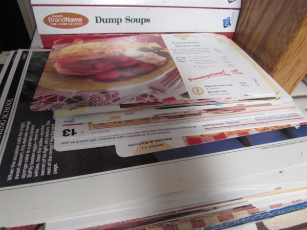 LARGE COLLECTION OF COOKBOOKS, MAGAZINES AND RECIPE CARDS FOR THE CROCKPOT