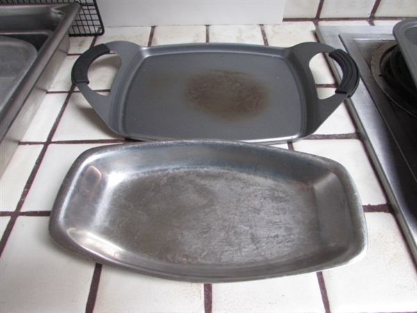STICKY RICE BASKET, LARGE MIXING BOWL & VARIETY OF BAKING PANS