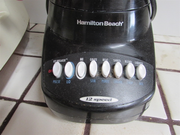 HAMILTON BEACH BLENDER AND GE FOOD PROCESSOR