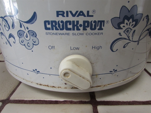 CROCKPOT, ELECTRIC KNIFE & SMALL GEORGE FOREMAN GRILL