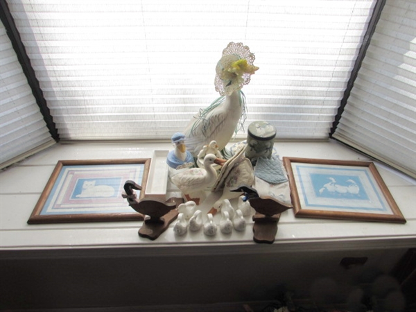 CERAMIC DUCKS, TOPPERS, NAPKIN RINGS AND MORE