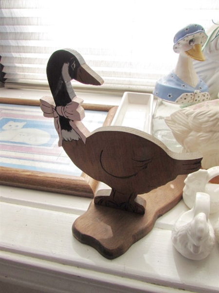 CERAMIC DUCKS, TOPPERS, NAPKIN RINGS AND MORE