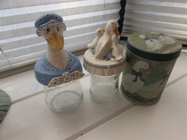 CERAMIC DUCKS, TOPPERS, NAPKIN RINGS AND MORE
