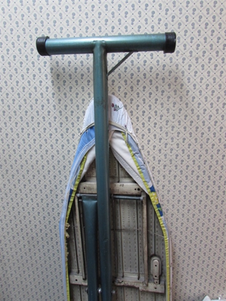 IRONING BOARD, CLOTHES HANGERS, IRON AND STEAMER