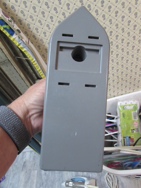 IRONING BOARD, CLOTHES HANGERS, IRON AND STEAMER