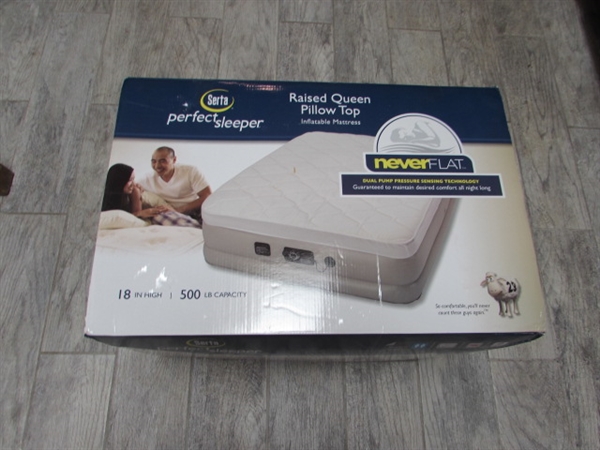 NEW UNOPENED-SERTA PERFECT SLEEPER QUEEN PILLOW TOP AIR MATTRESS
