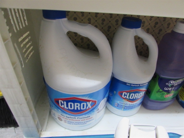 CLEANING SUPPLIES AND UTILITY CART