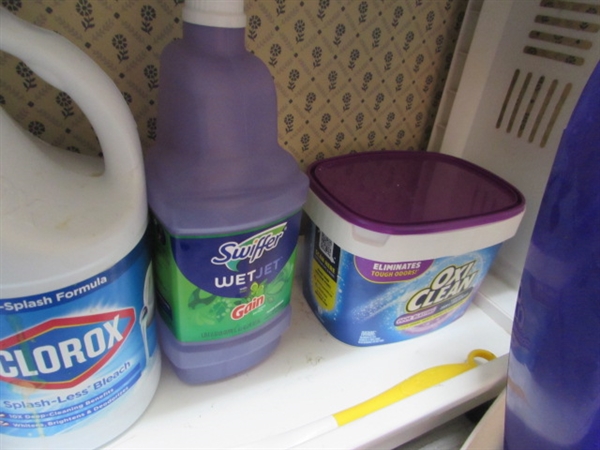 CLEANING SUPPLIES AND UTILITY CART