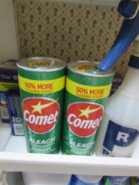 CLEANING SUPPLIES AND UTILITY CART
