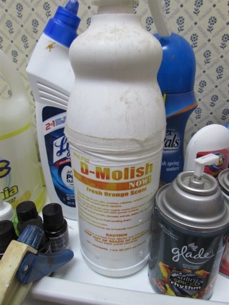 CLEANING SUPPLIES AND UTILITY CART