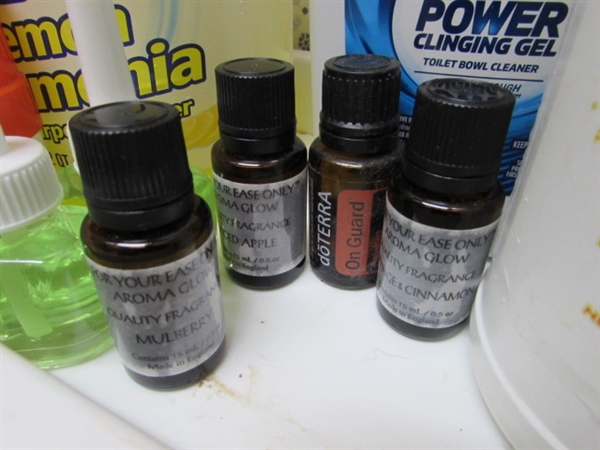 CLEANING SUPPLIES AND UTILITY CART