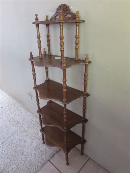 VINTAGE ETAGERE BOOKCASE & 2 SHELVES
