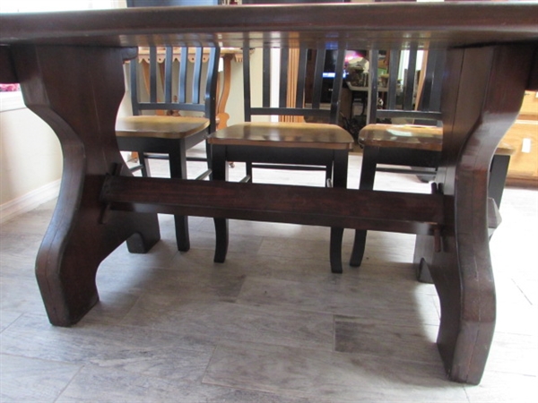 HAND CRAFTED KITCHEN TABLE AND 6 CHAIRS