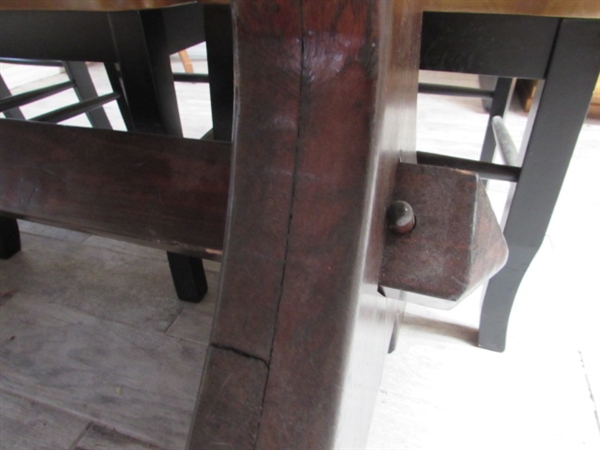 HAND CRAFTED KITCHEN TABLE AND 6 CHAIRS