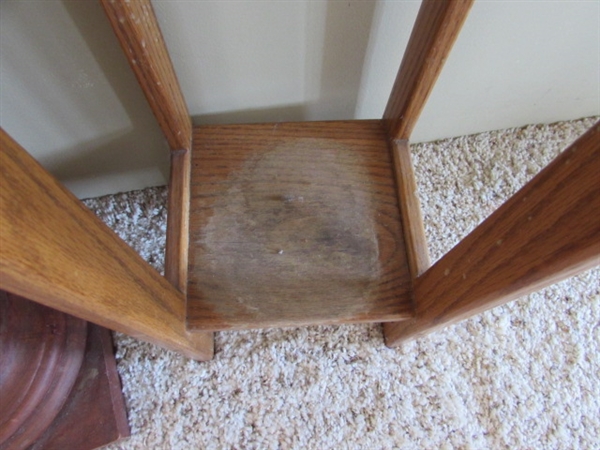3 PLANT STAND WOOD TABLES IN VARIOUS SIZES