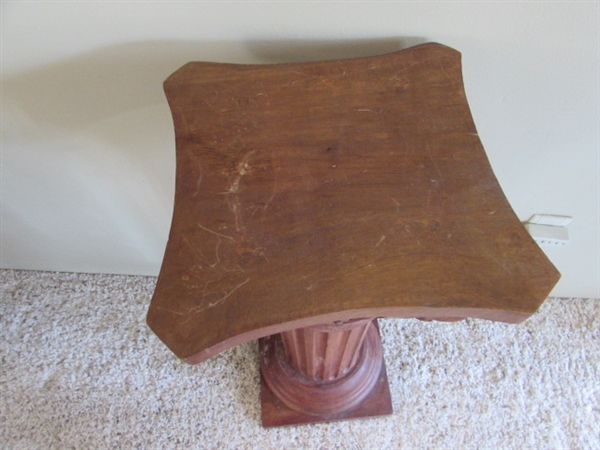 3 PLANT STAND WOOD TABLES IN VARIOUS SIZES