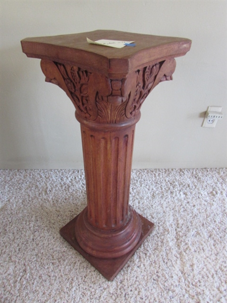 3 PLANT STAND WOOD TABLES IN VARIOUS SIZES