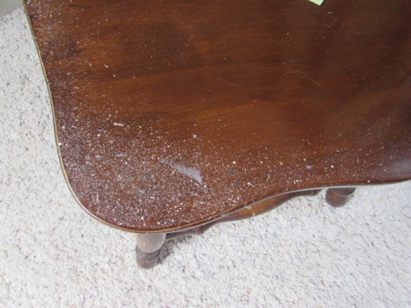 2 WOOD CHAIRS WITH CUSHIONS